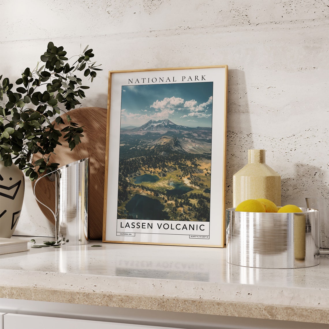 Lassen Volcanic National Park Travel Print Lassen Volcanic California Travel Poster Lassen Volcanic Gift Travel Print National Park - Image 2