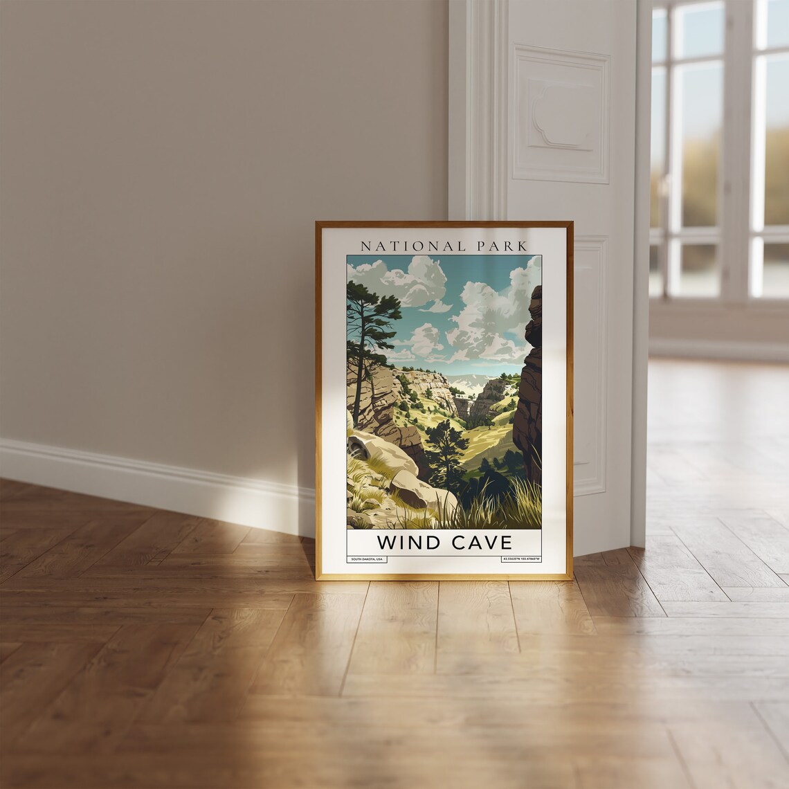 Wind Cave National Park South Dakota Canyon Pine Forest Travel Poster - Image 3
