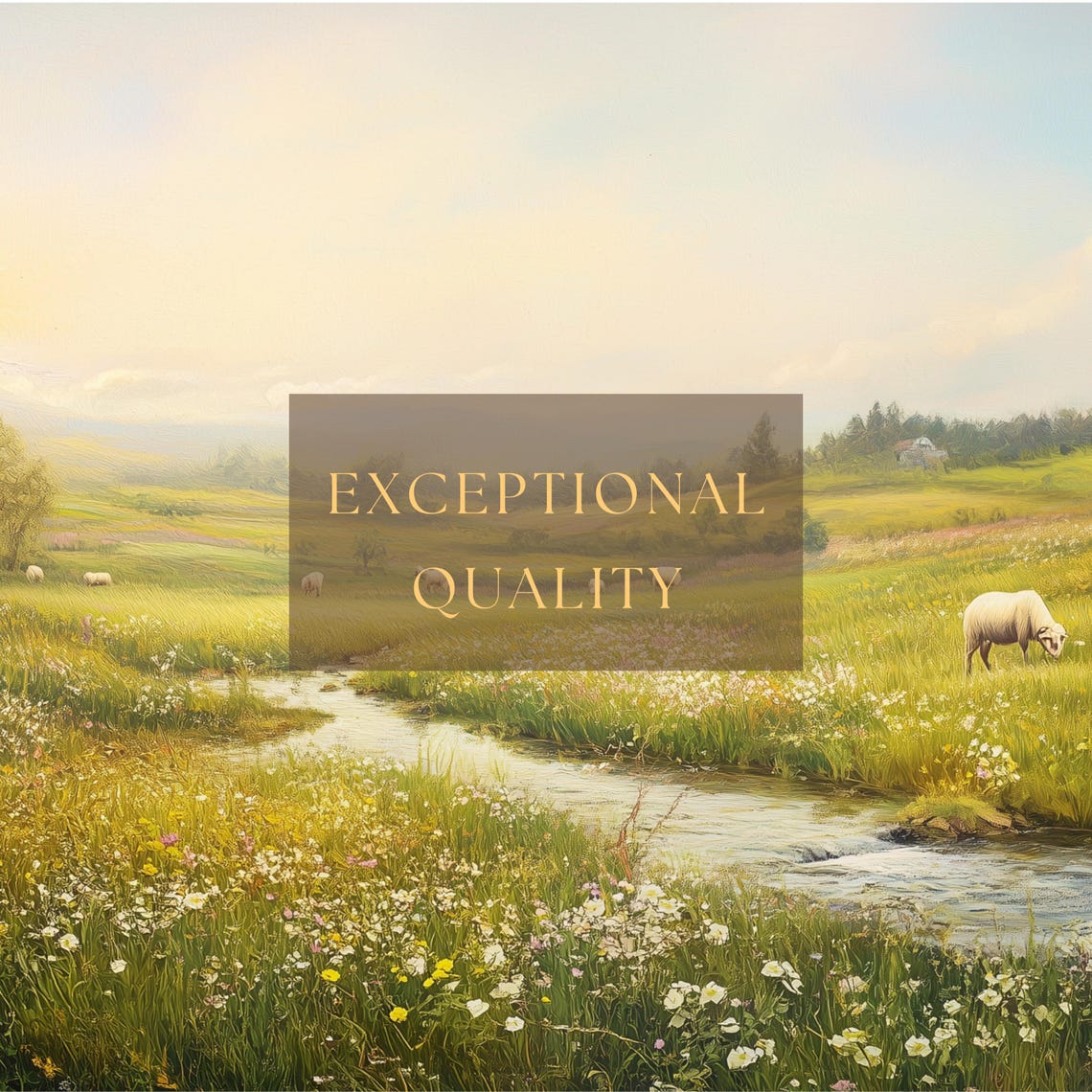 Spring Meadow Wildflowers Grazing Sheep Frame TV Screensaver Art Print - Image 3
