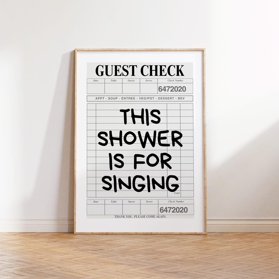 This Shower Is For Singing Funny Guest Check Bathroom Wall Print - Image 4