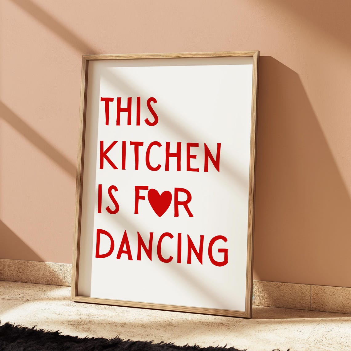 Red Aesthetic Kitchen Decor Cute Dance Art Kitchen Wall Art Minimalist Heart Print Trendy Kitchen Poster Kitchen - Image 4