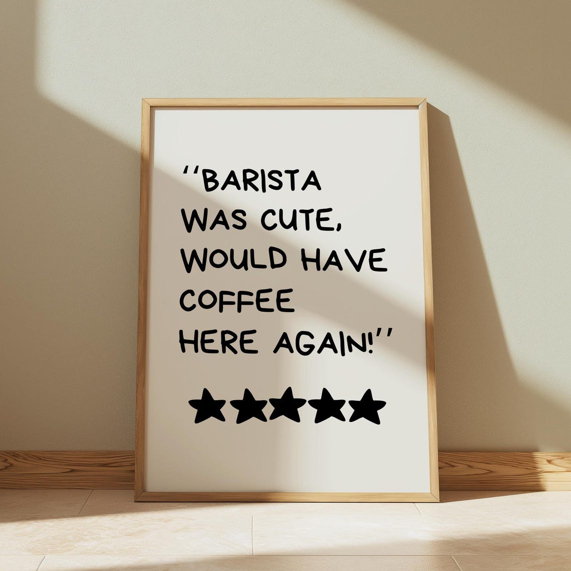 Barista Was Cute Funny Coffee Quote Five Star Kitchen Wall Art - Image 3
