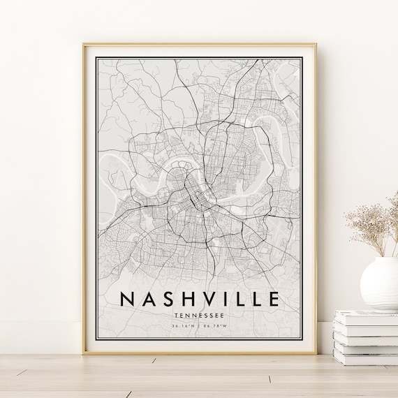 Nashville Map Art Print, Tennessee City Gift