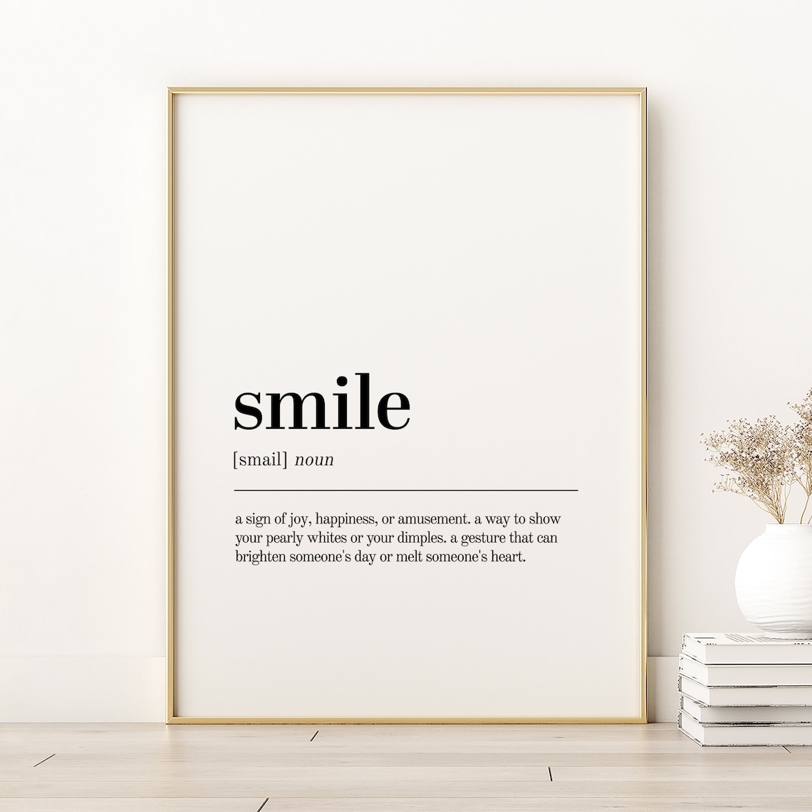 Smile Definition Art Print, Office Dictionary Style