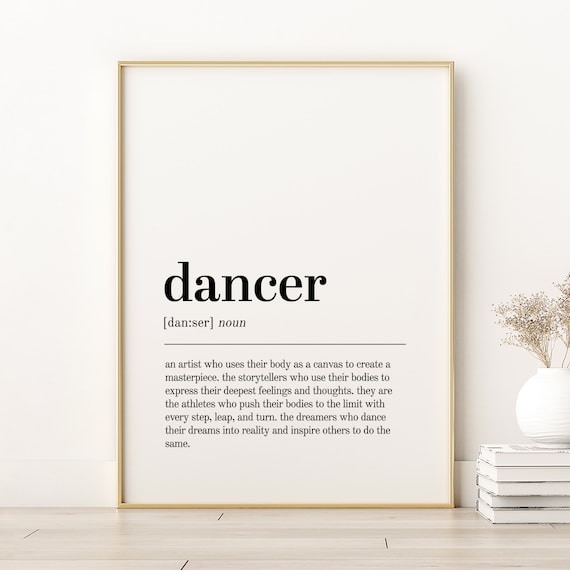 Dancer Definition Print, Dictionary Birthday Gift