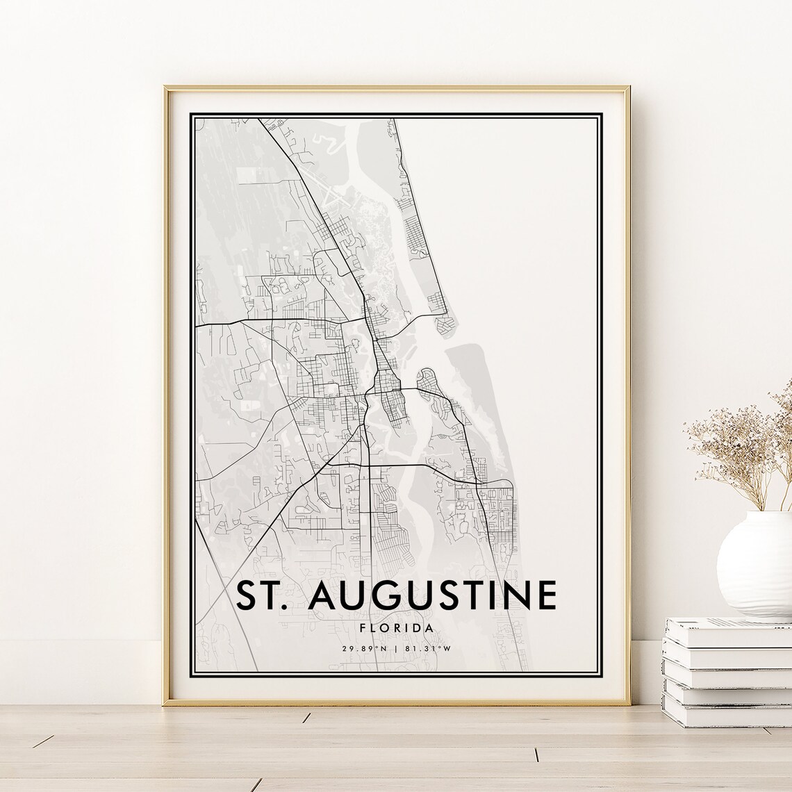 St Augustine Map Print, Personalized Florida Travel Poster