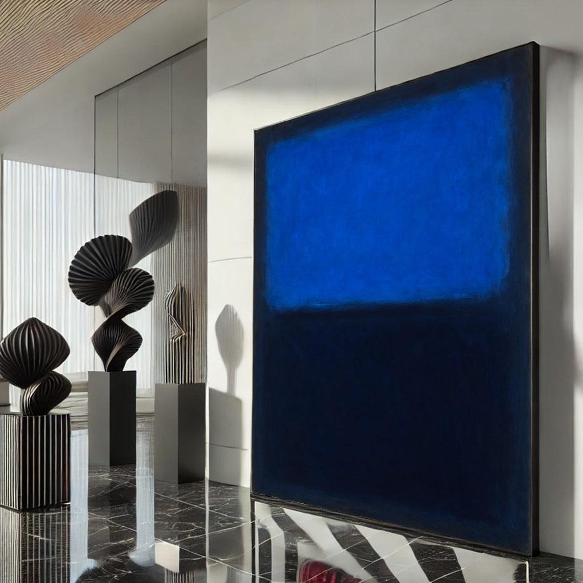 Rothko Style Cobalt Blue Color Field Abstract Modern Art Poster