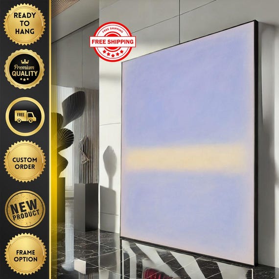 Mark Rothko Inspired Blue And Yellow Canvas Bold Color Field Painting Reproduction For Modern Living Room Decor Ready To Hang