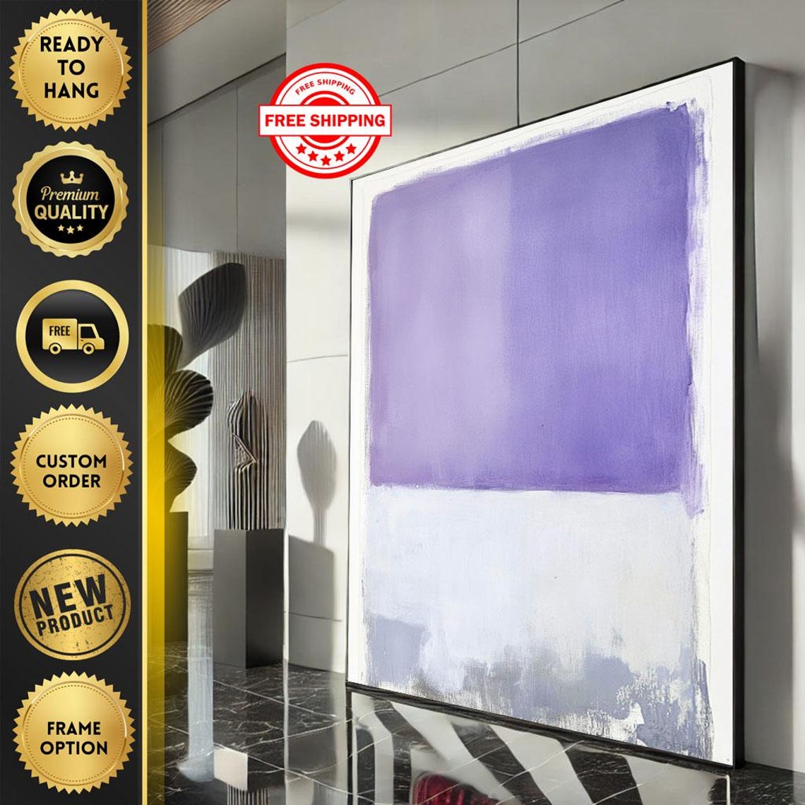 Mark Rothko Inspired Violet And White Soft Color Field Poster