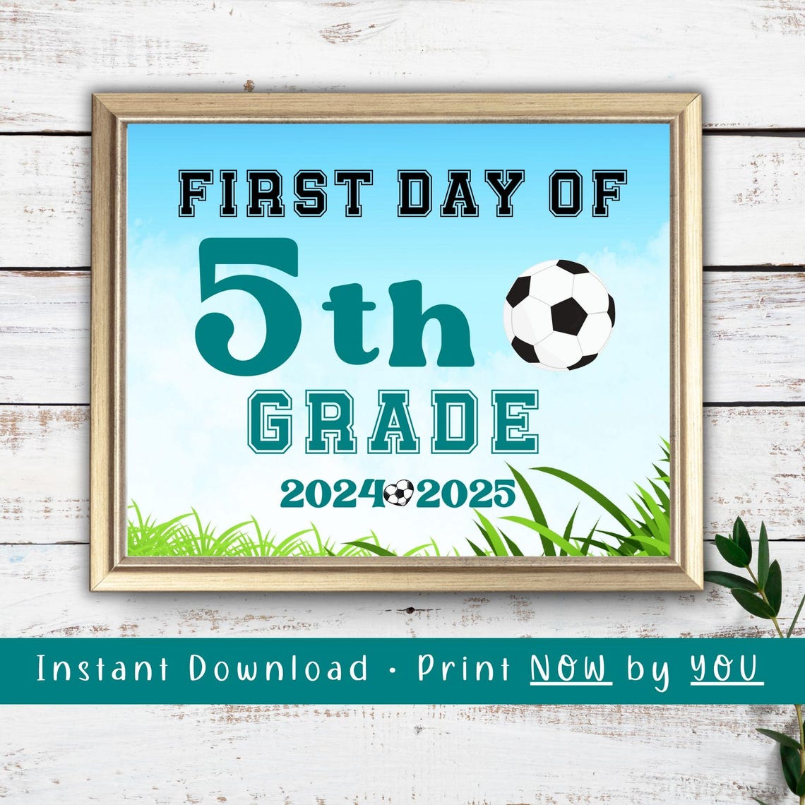 First Day Of School Sign First Day Of 5th Grade Soccer Sports Sign For Girls Back To School Photo Prop Fifth Grade Diy