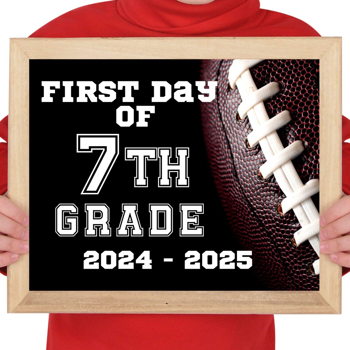 First Day Of 7th Grade Football Sign, Boys - Image 2