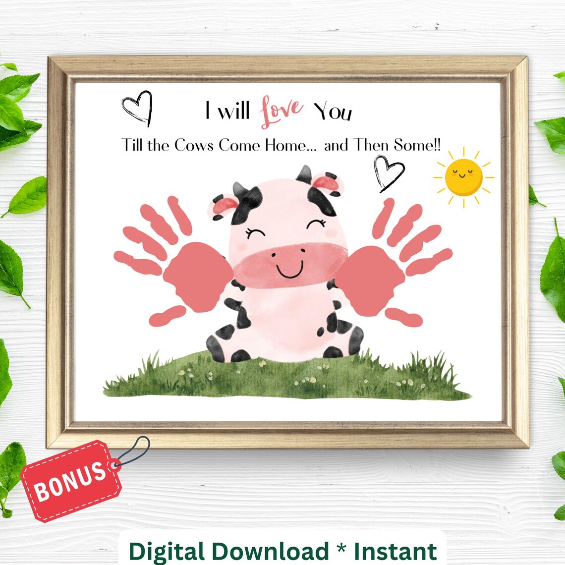 Cow Footprint Sign, Preschool Grandparents Day Gift