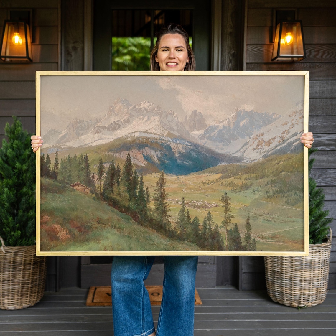 Abstract Mountain Oil Painting Wall Art Print