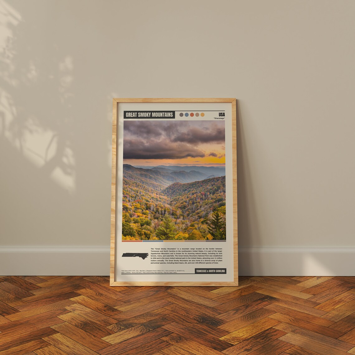 Great Smoky Mountains Travel Poster, Scenic Landscape - Image 3