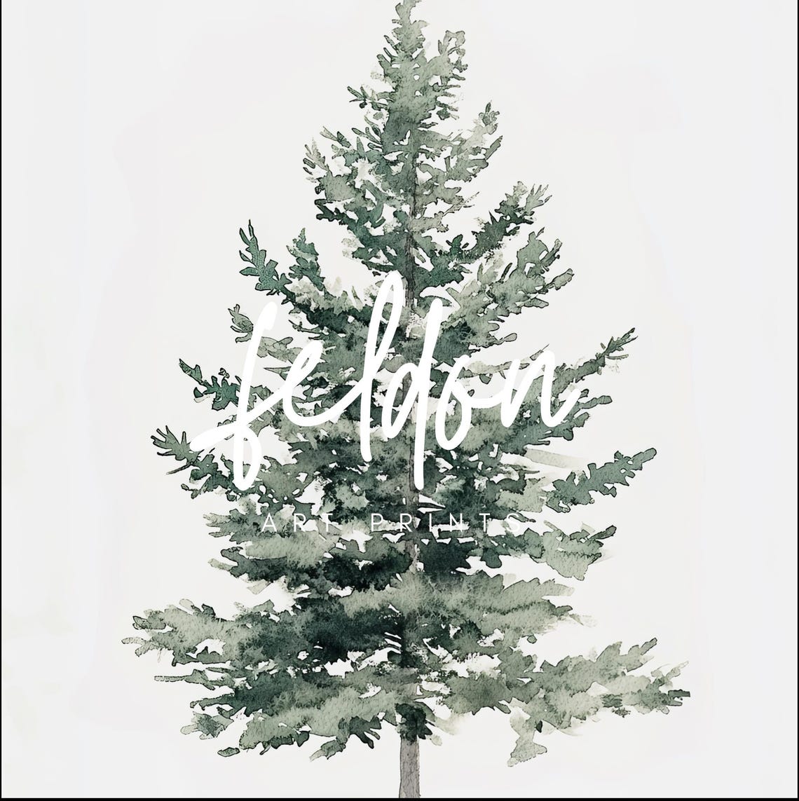 Evergreen Pine Tree Minimalist Winter Watercolor Nature Poster - Image 2