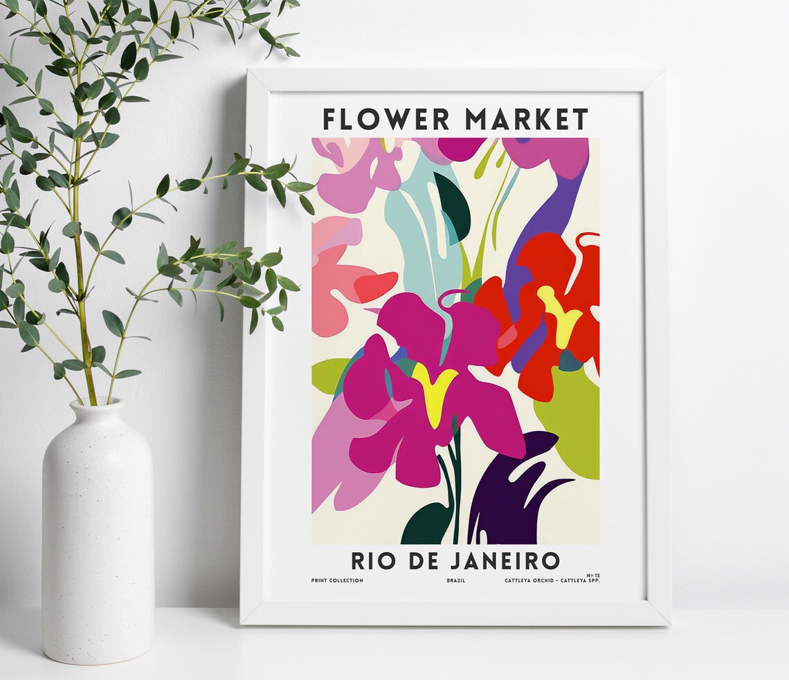 Rio De Janeiro Flower Market Cattleya Orchid Brazil Floral Poster - Image 3