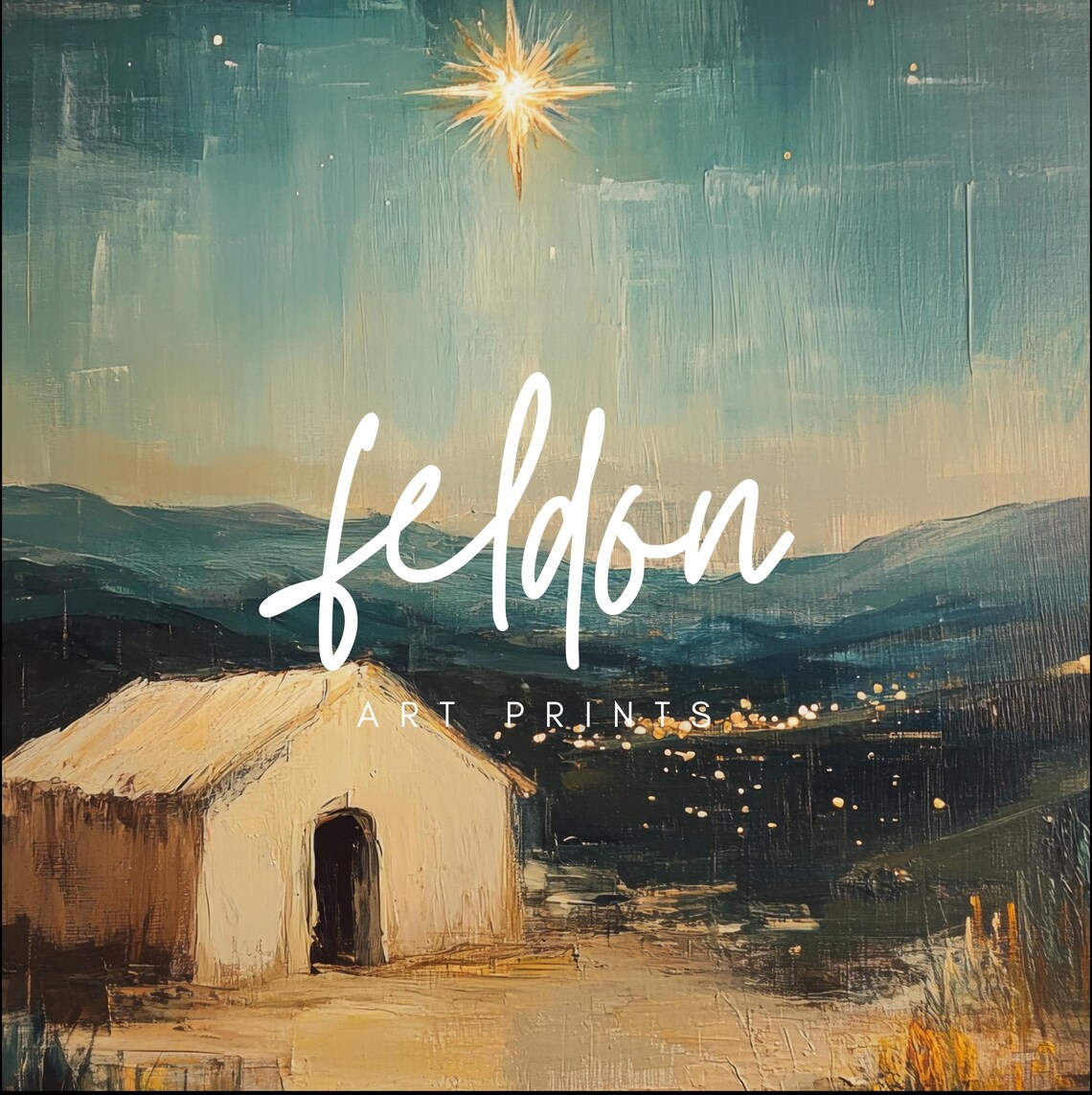 Nativity Scene Art Print, Bethlehem Christian Decor - Image 2