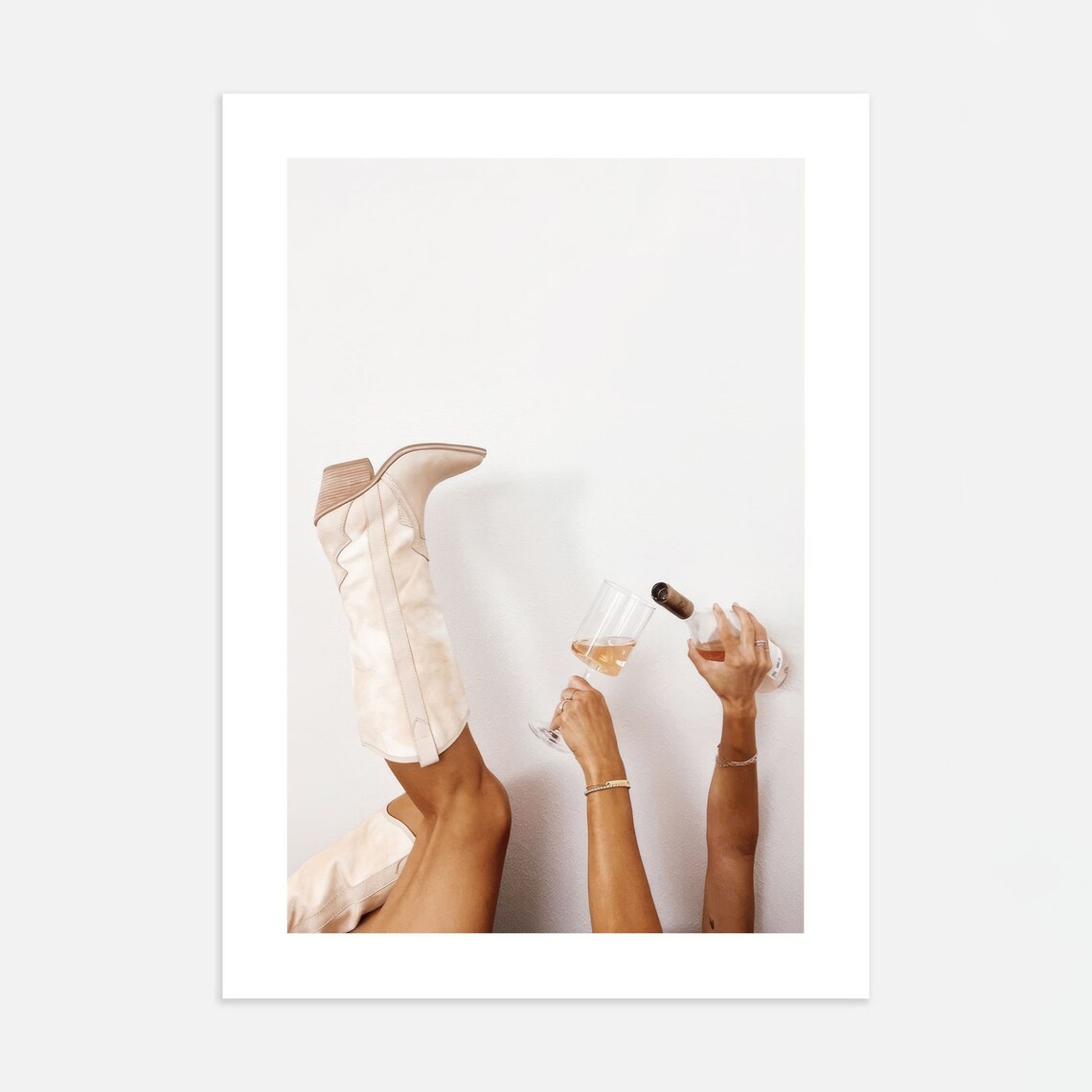 Cowgirl Boots Ros Art Print, Modern Neutral Western - Image 2