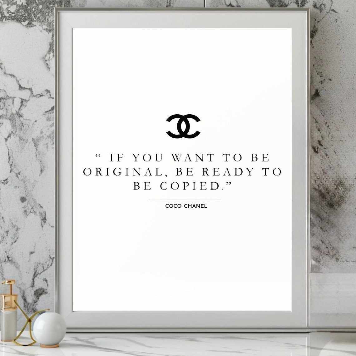 Coco Chanel Original Copied Quote Black And White Typography Poster