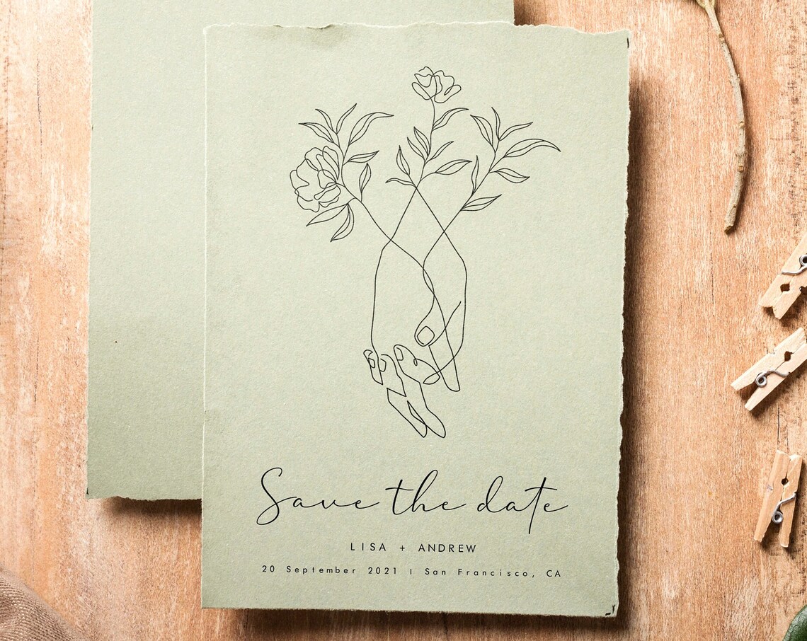 Save The Date Minimalist Wedding Line Art - Image 9