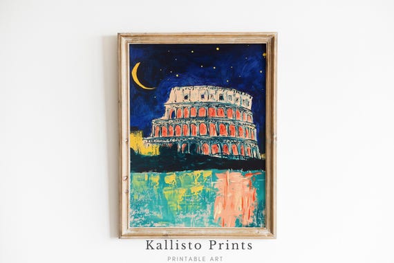 Rome Colosseum Art Print, Abstract Travel Decor