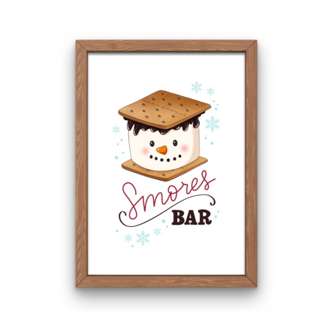 Cute Snowman Smores Bar Sign Winter Kitchen Holiday Decor Poster - Image 4