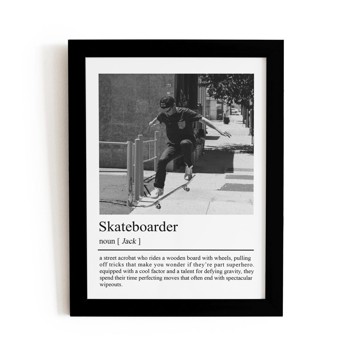 Personalized Skateboarder Definition Print Art Print Stepbrother Print Custom Photos Gift Quote Print Wall Art Skateboarder Gift - Image 2