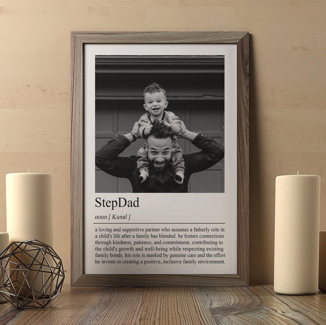 Pesonalized Step Dad Definition Print Wall Art Print Step Dad Gift Step Dad Print Photo Photo Definition Print Custom Gift With Photo - Image 2
