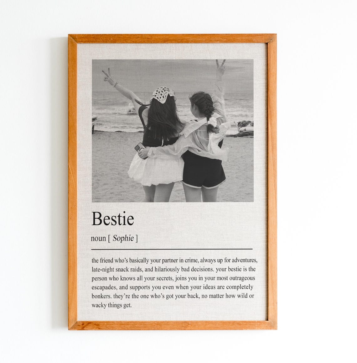 Personalized Bestie Photo Dictionary Definition Friendship Gift Poster