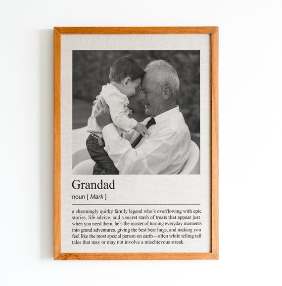 Personalized Grandad Definition Print Wall Art Print Gifts Wall Art Print Custom Photos Gift Grandad Print