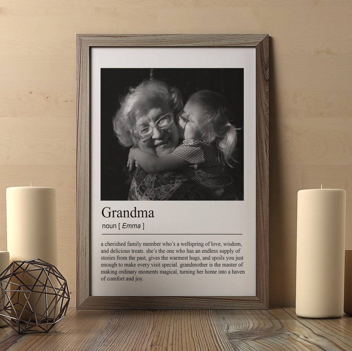 Personalized Grandma Photo Dictionary Definition Gift Poster for Her - Image 2