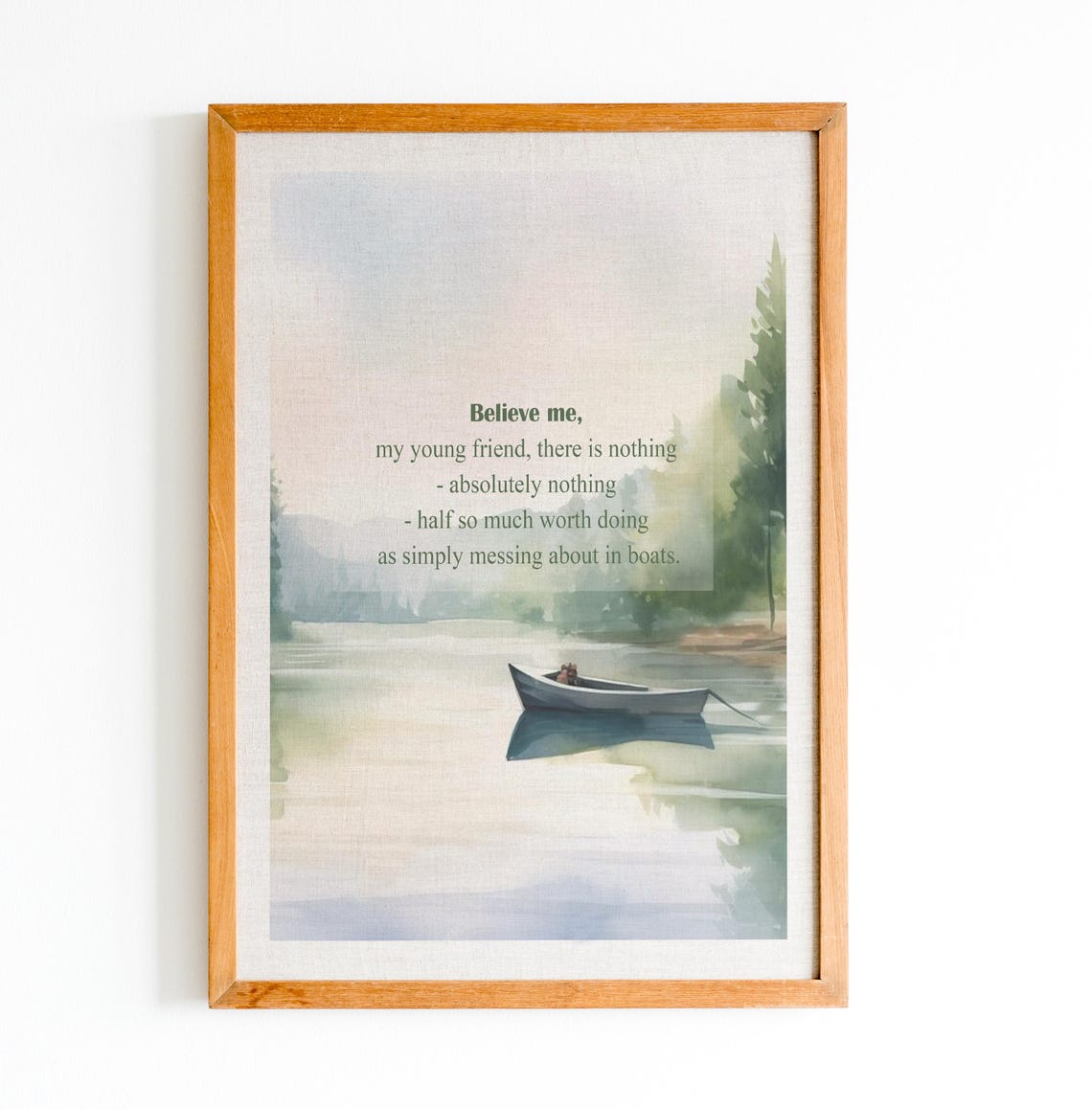 Wind in the Willows Messing About in Boats Lake Quote Poster