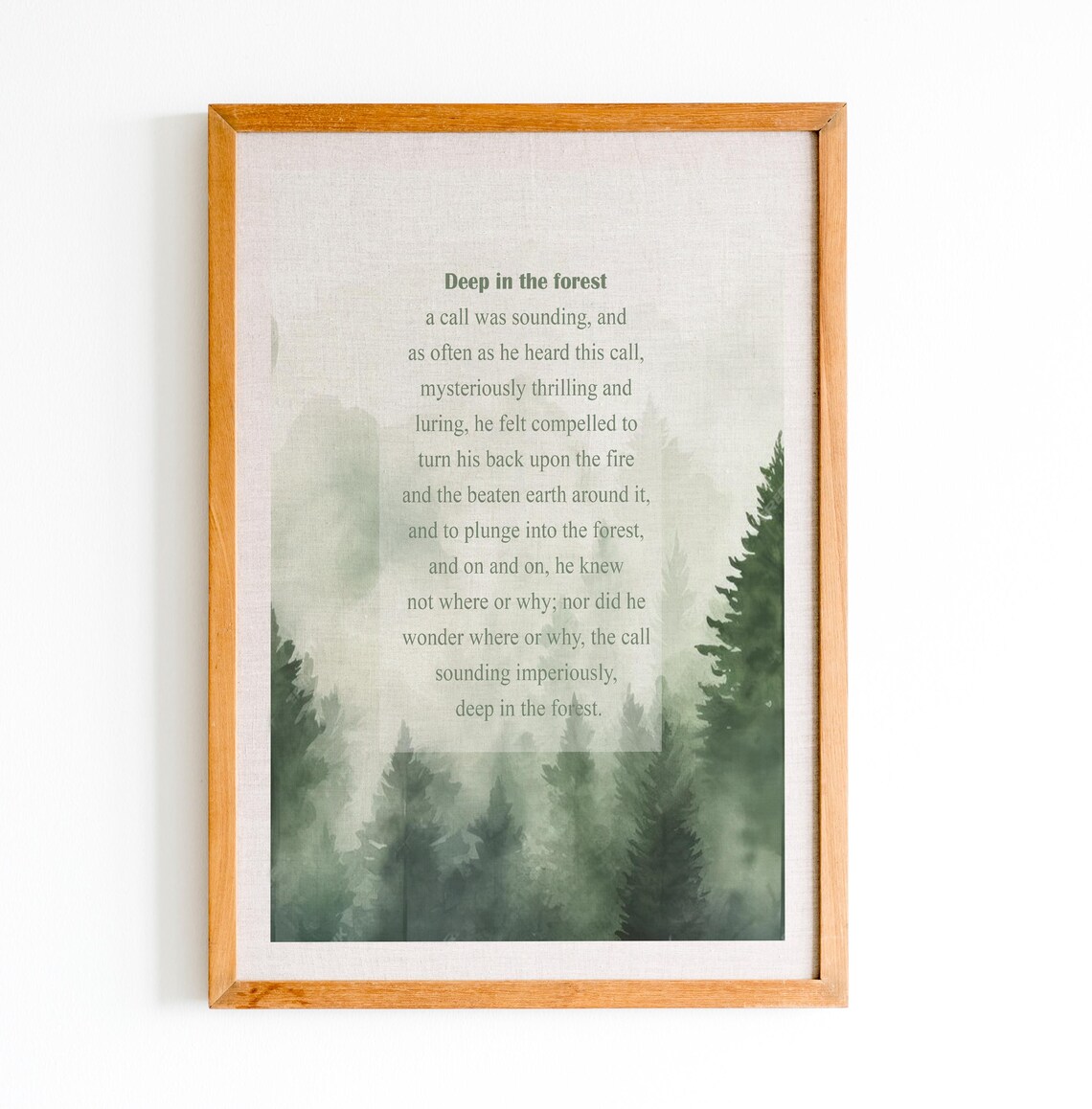 Jack London Call of the Wild Deep in the Forest Quote Poster