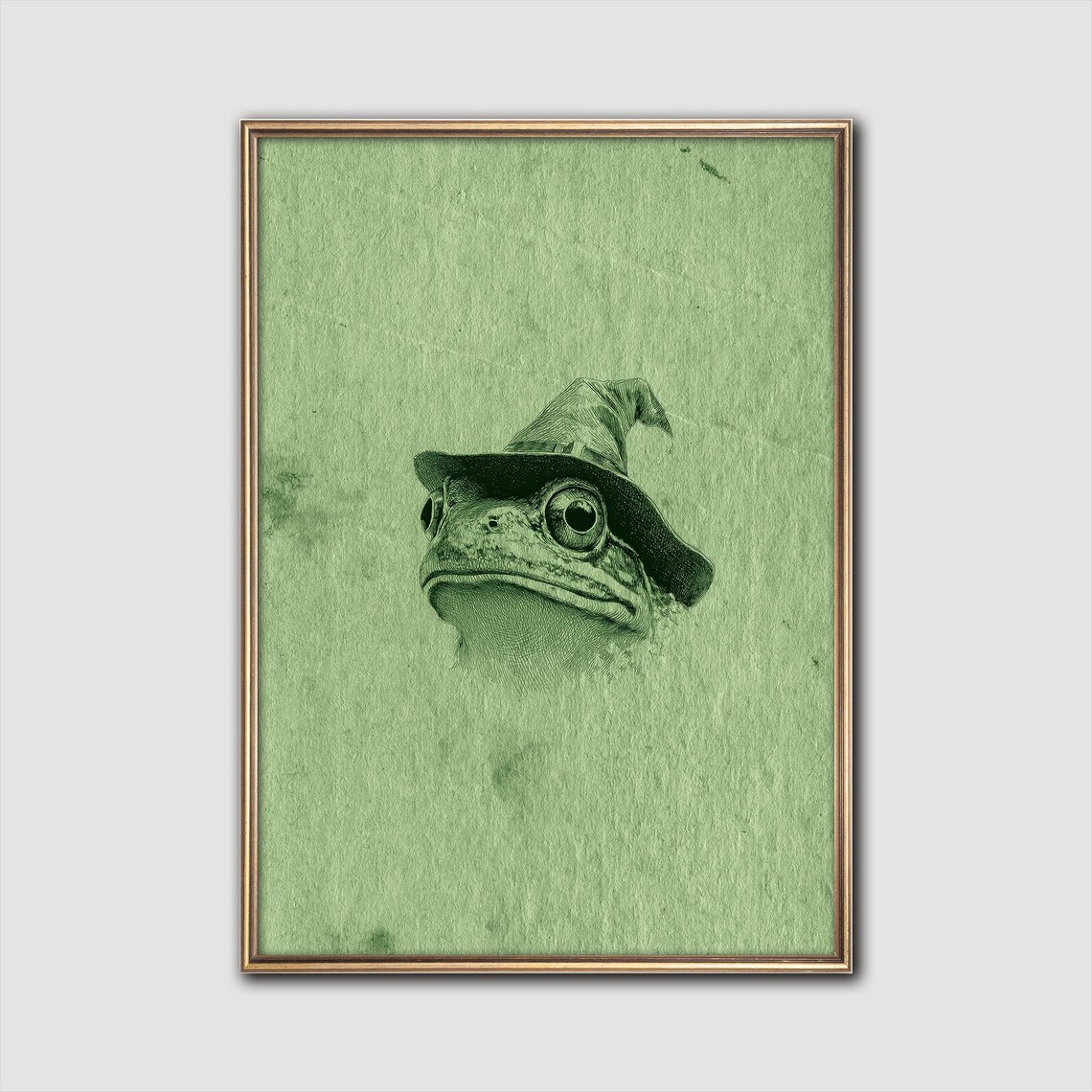 Witch Hat Frog Portrait Witchy Halloween Wall Art
