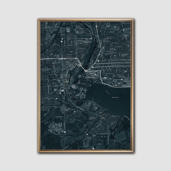 Niagara Falls Moody Map Urban Nature Wall Art