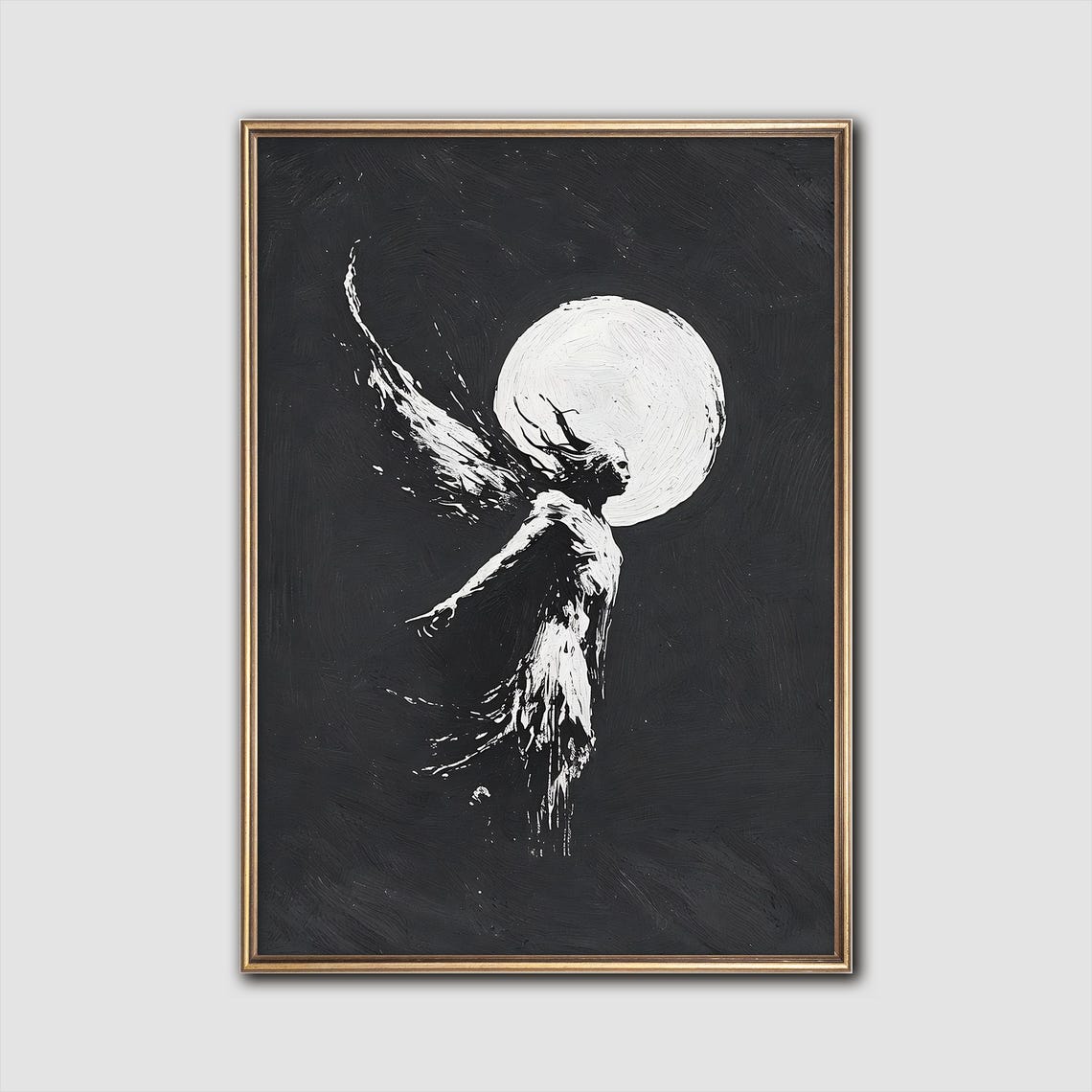 Moon Fairy Print Mystical Moonlight Wall Art Ethereal