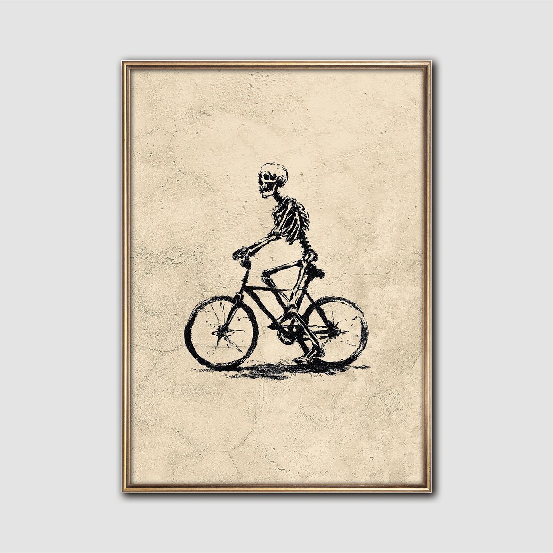 Skeleton Bike Rider Moody Ink Wall Art