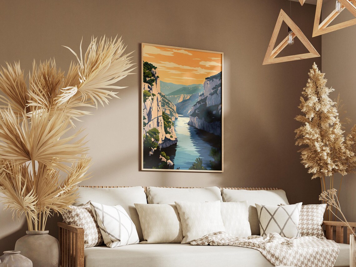 Verdon Gorge France Poster Vintage River Canyon Travel Wall Decor - Image 3