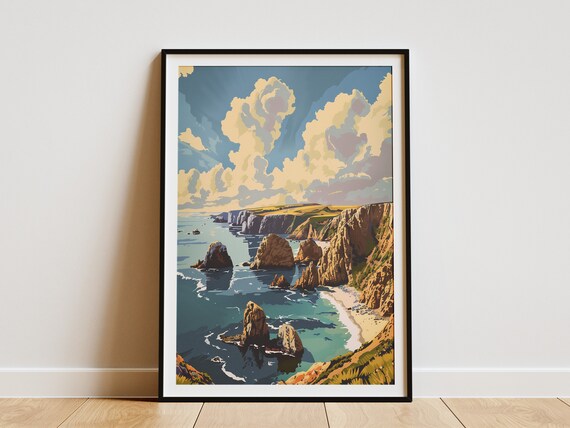 Channel Islands California Rugged Sea Cliffs Coast Travel Poster