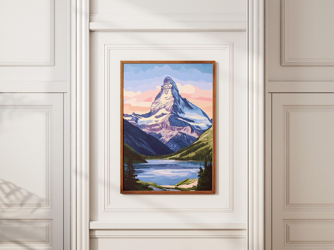 Matterhorn Switzerland Alpine Peak Over Mountain Lake Poster - Image 2