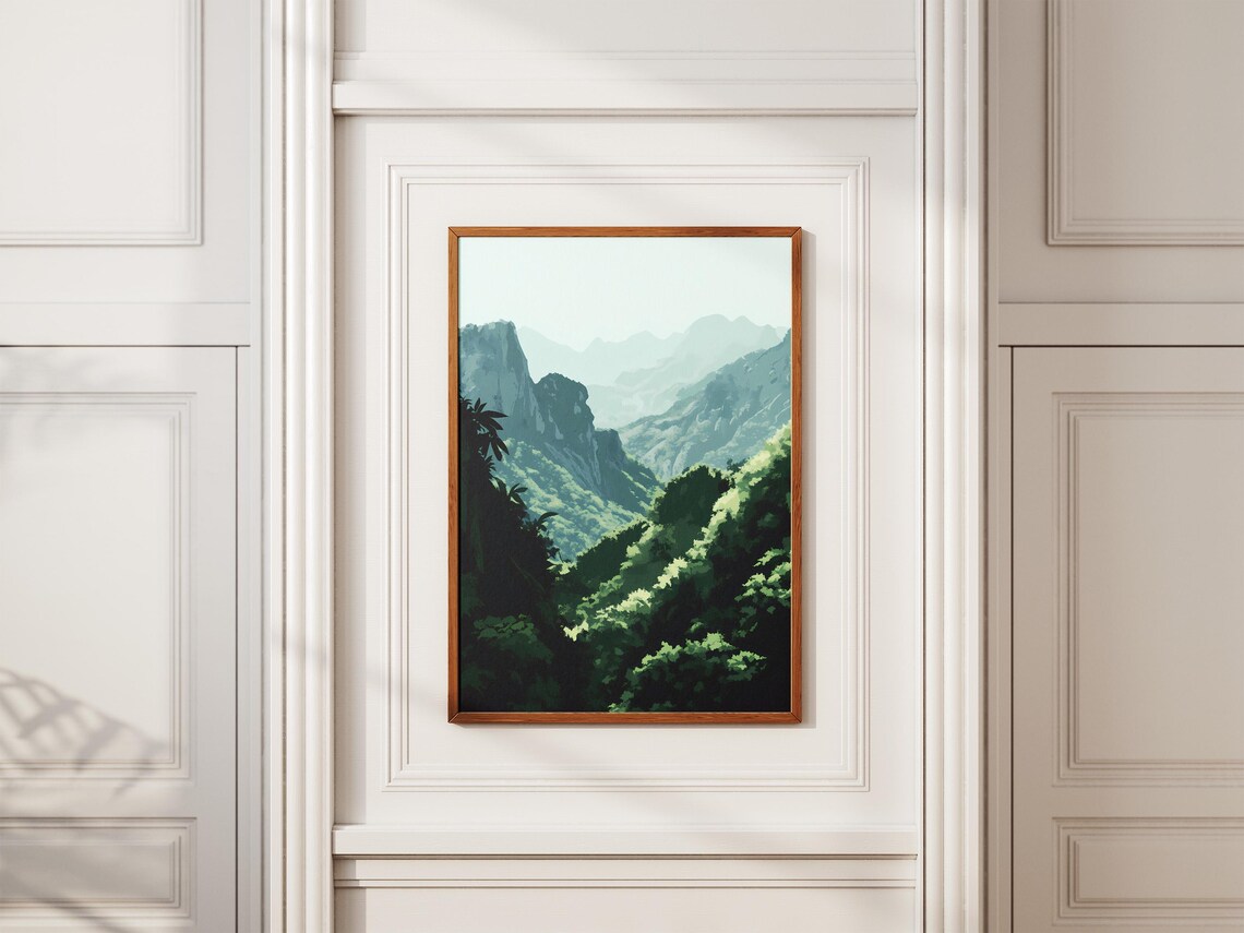 Shennongjia China Misty Forested Peaks Green Landscape Poster - Image 2