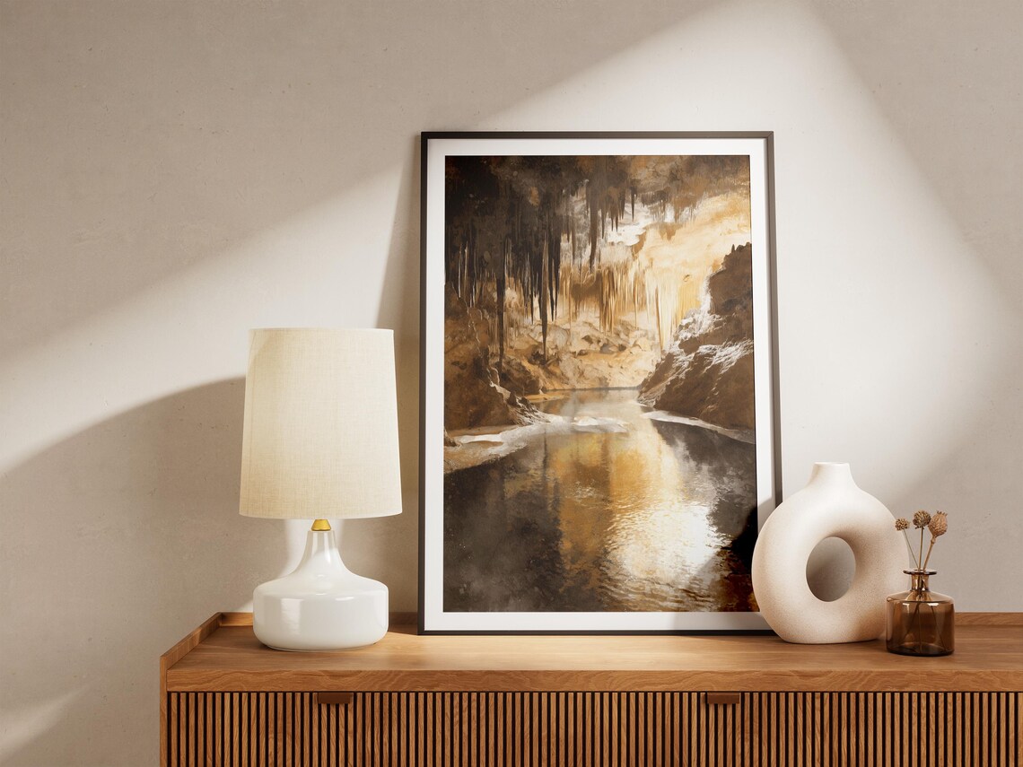 Mammoth Cave National Park Stalactite Underground Lake Art Poster - Image 4