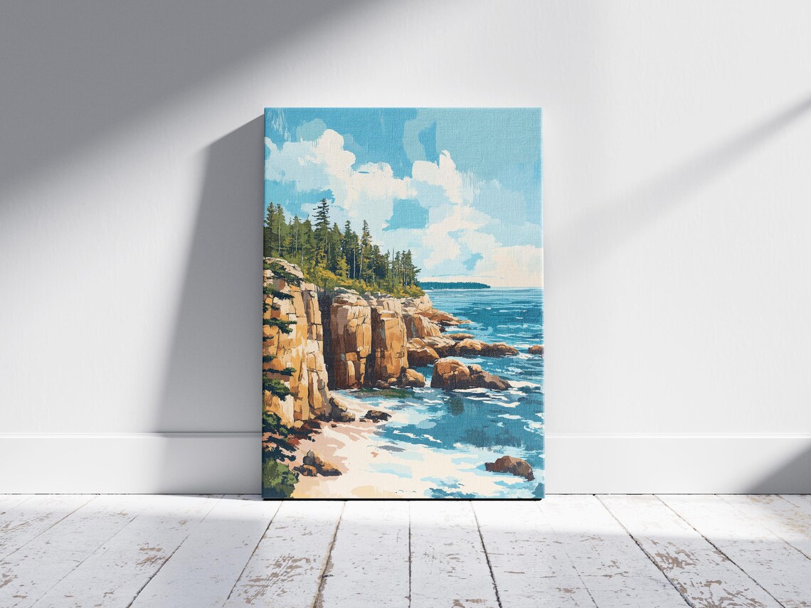 Acadia National Park Maine Rocky Sea Cliffs Coastline Travel Poster - Image 2