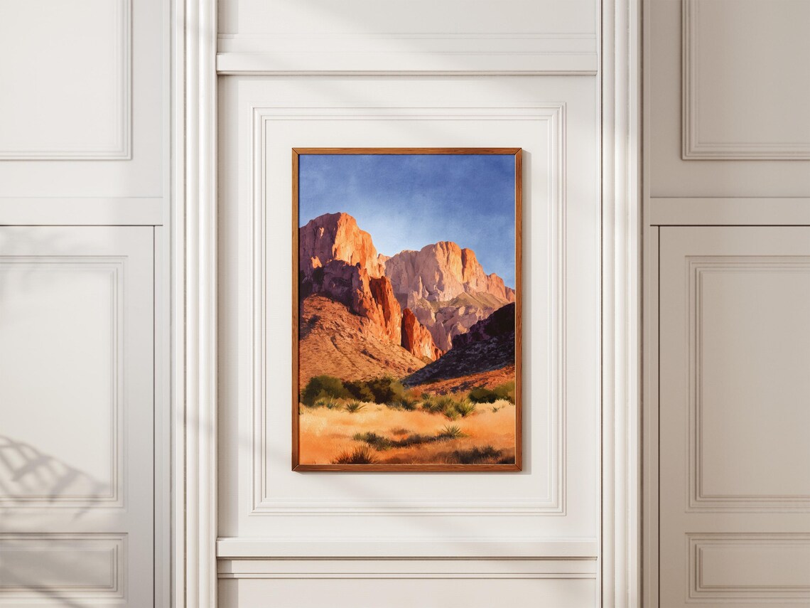 Big Bend National Park Texas Red Rock Desert Sunset Art Poster - Image 2