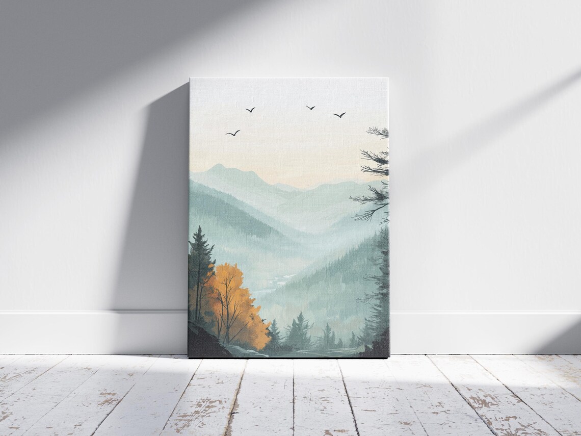 Cuyahoga Valley National Park Ohio Misty Mountain Birds Art Poster - Image 2