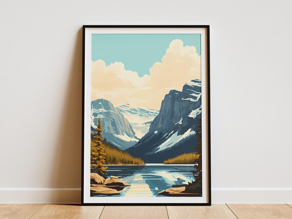 Miguasha National Park Canada Poster Mountain Lake Landscape Art