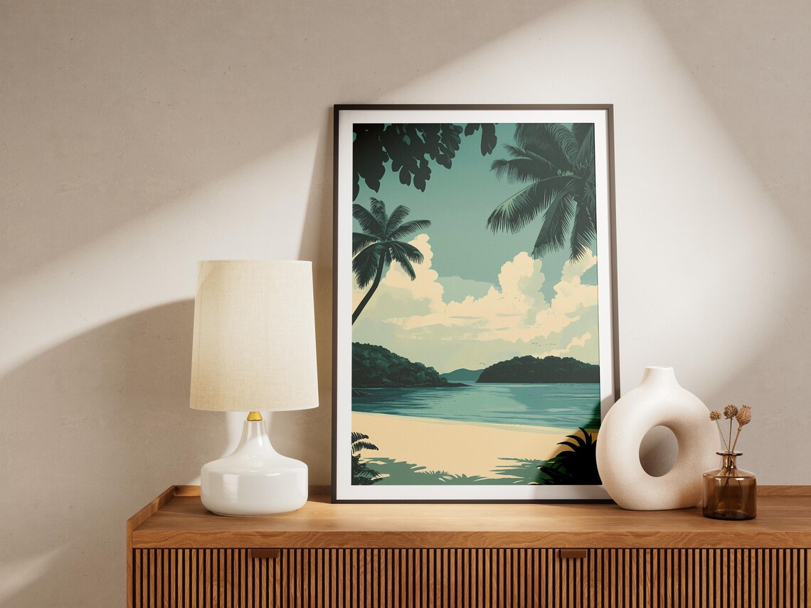 Coiba National Park Palm Canopy White Sand Bay Panama Poster - Image 5