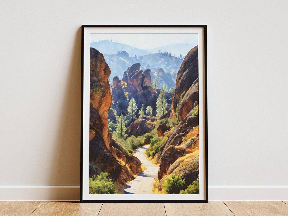Pinnacles National Park California Rocky Canyon Road Trip Poster