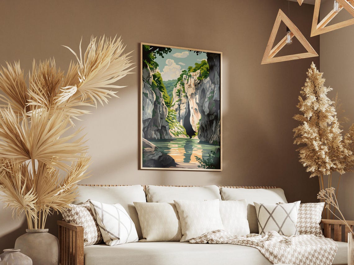 Aggtelek Karst And Slovak Karst Caves Poster Hungary Travel Print Nature Landscape Art Cave Art National Park Poster Vintage Travel Poster - Image 3