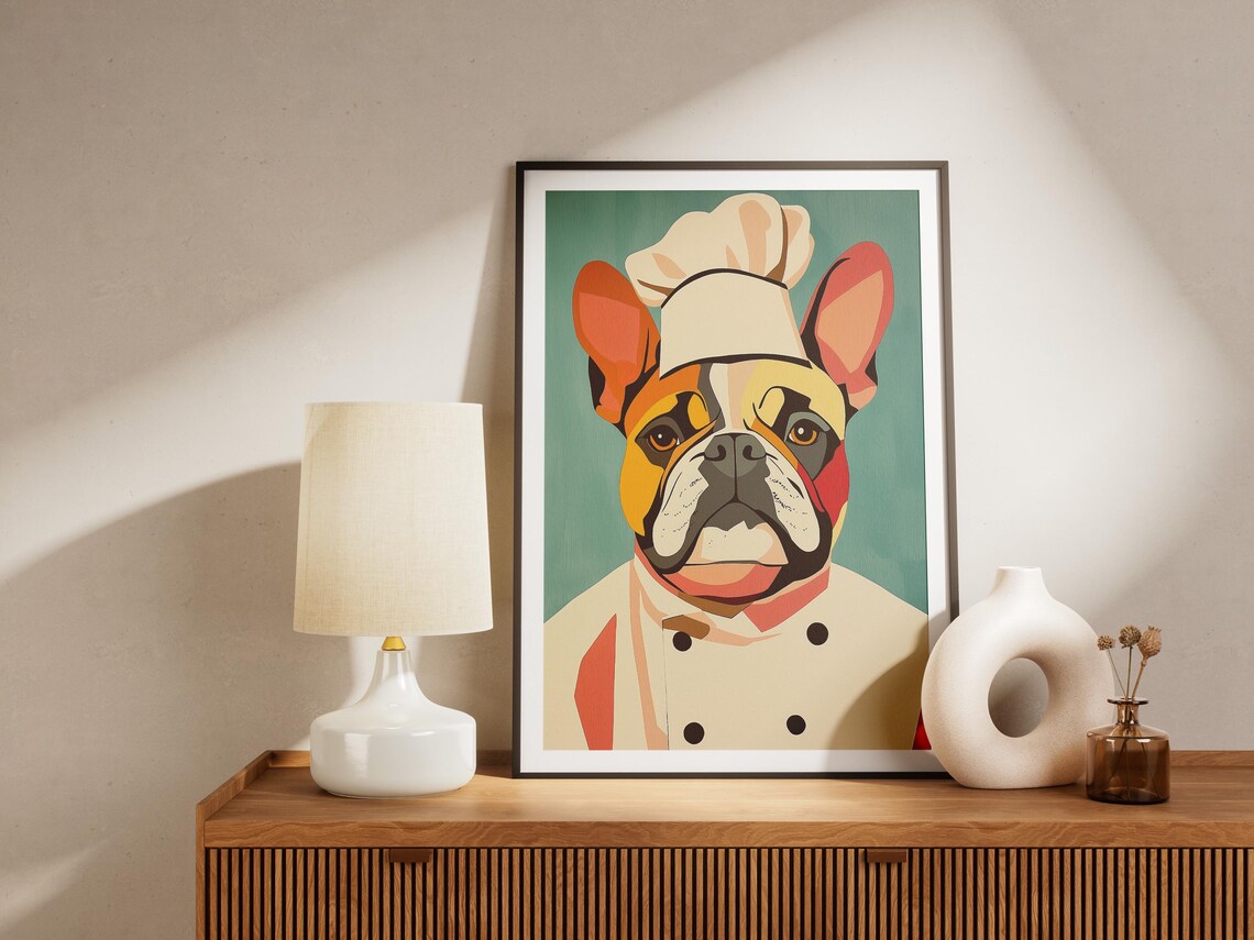 French Bulldog Chef Pop Art Portrait Colorful Dog Kitchen Poster - Image 4